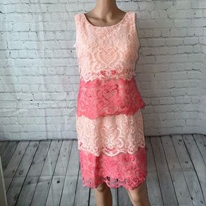 Kathryn Grace dark & light pink floral dress size 4